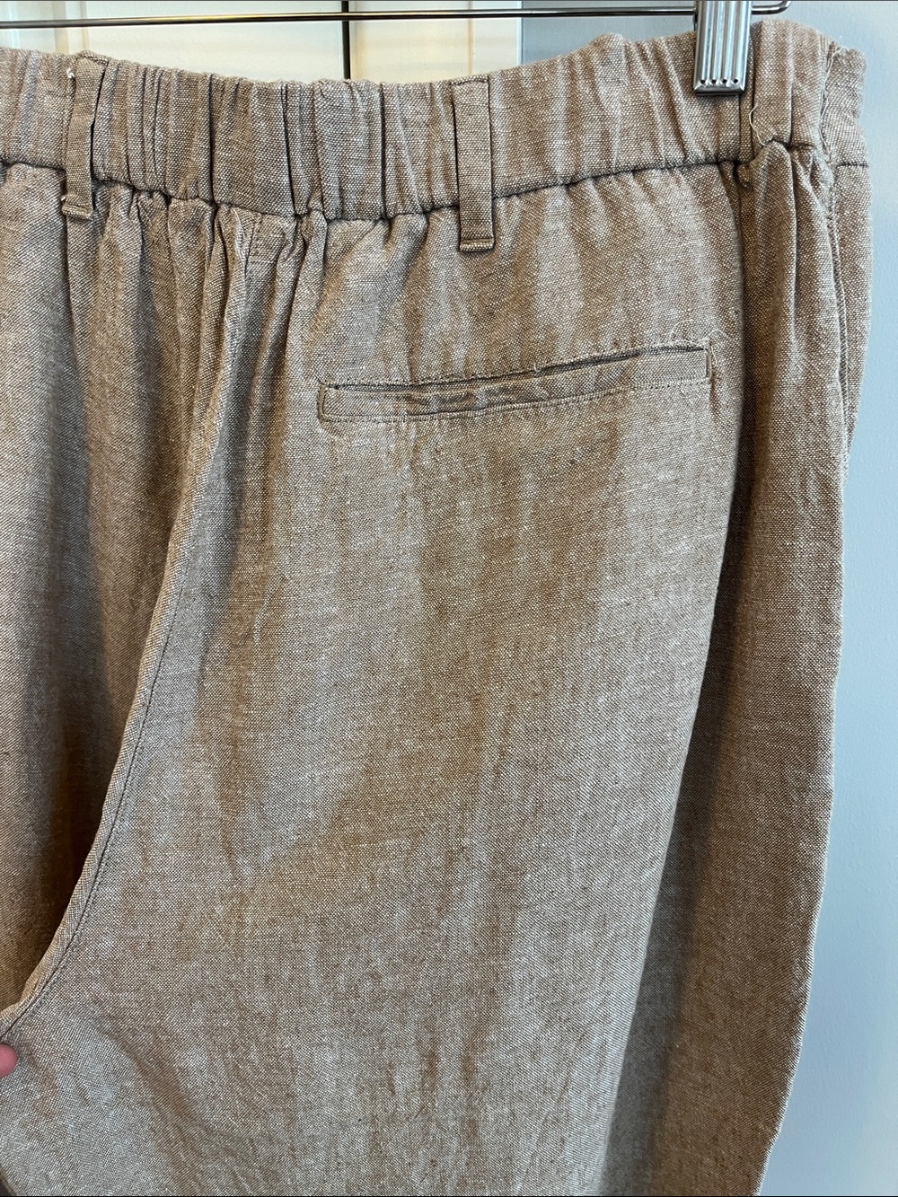 Taupe Linen Blend Pleated Wide Leg Pants Trousers XL - Picture 4 of 11